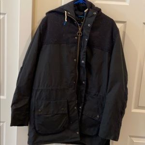 Barbour tweed Durham wax jacket navy